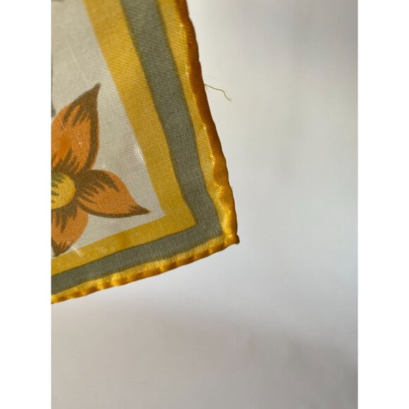Vintage 60s Sally Gee Floral Print Silk & Rayon Scarf Made in Japan - Picture 16 of 16